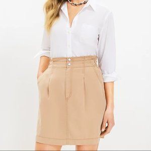 LOFT Emory Paperbag Pocket Skirt Size 10 Color Rye NWT